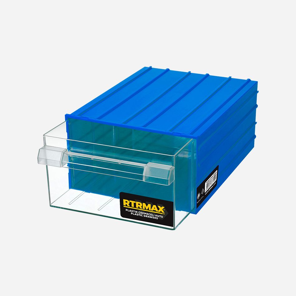 RTRMAX Plastik Çekmeceli Kutu – Mavi