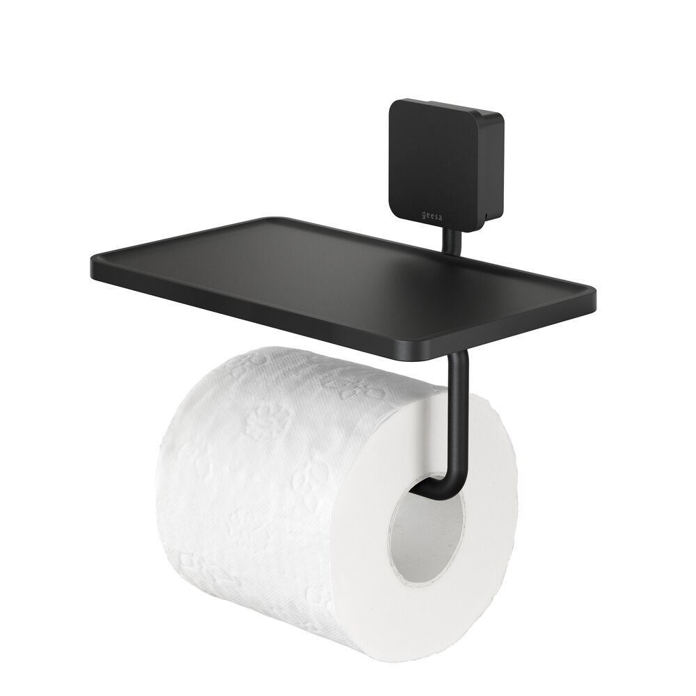 GEESA Topaz Raflı Tuvalet Kağıtlığı - Siyah